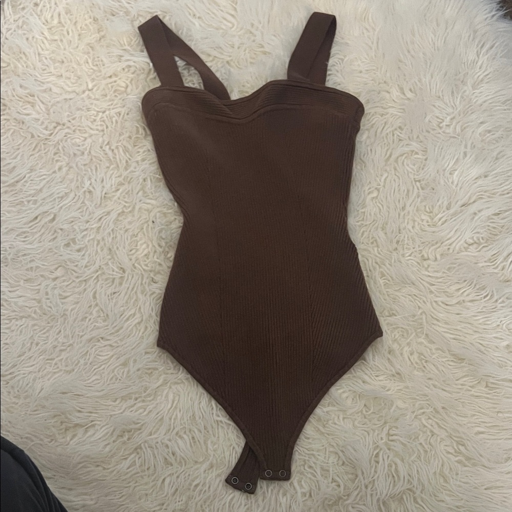 Brown One Piece Bodysuit